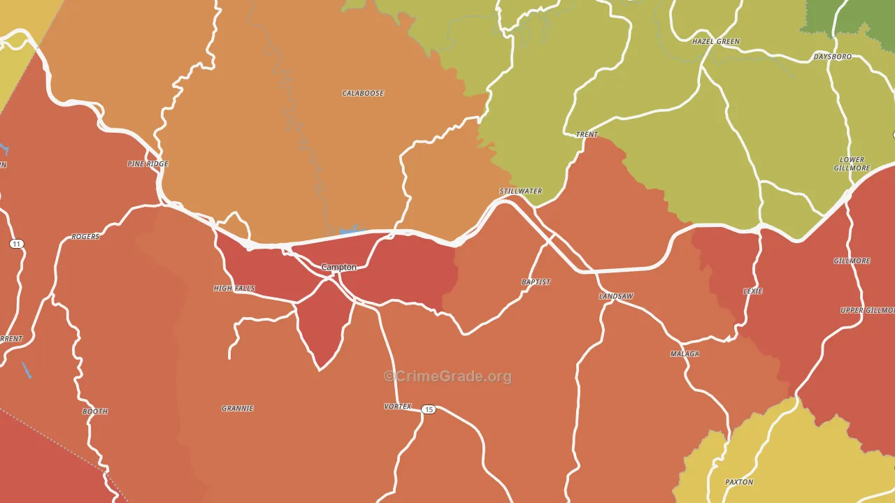 Wolfe County, KY Map of Theft Rates