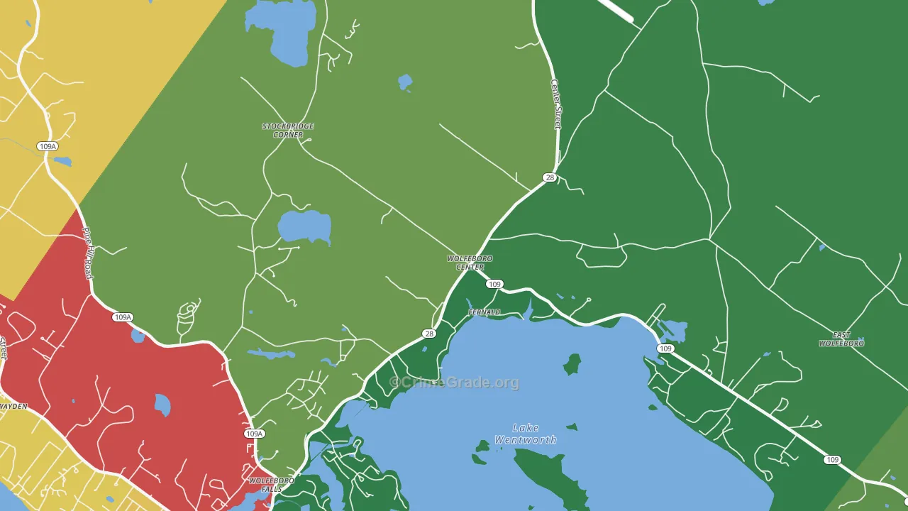 Wolfeboro Center, NH Map of Theft Rates