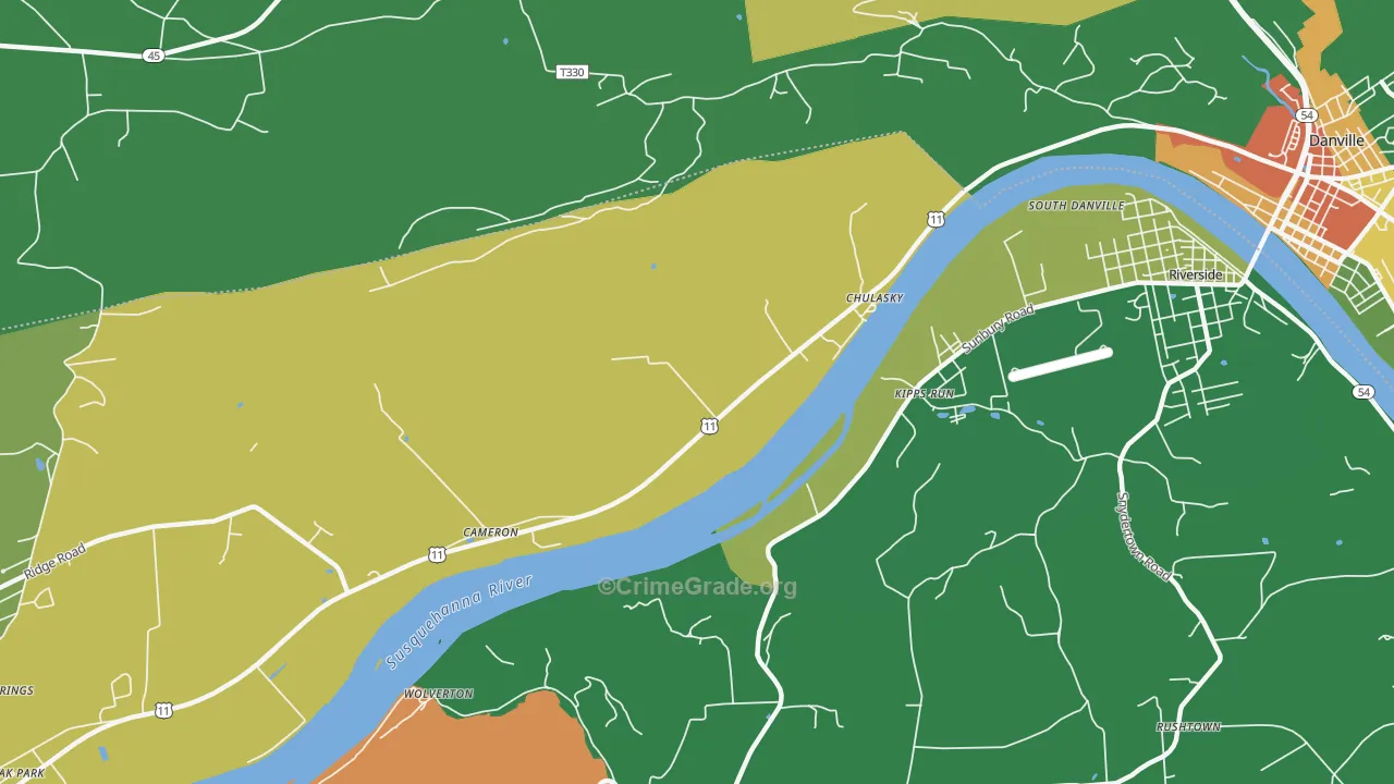 Wolverton, PA Map of Theft Rates