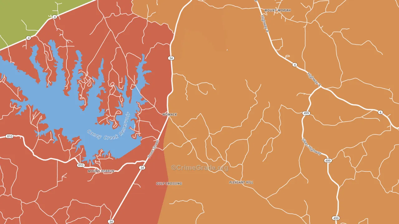Womack, LA Map of Theft Rates