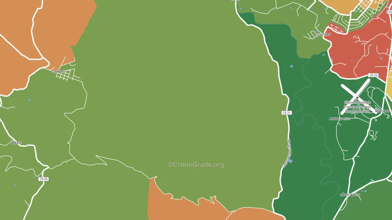 Womelsdorf, WV Map of Theft Rates