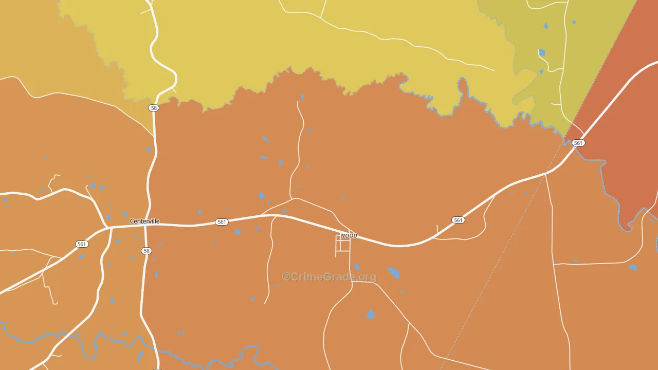 Wood, NC Map of Theft Rates