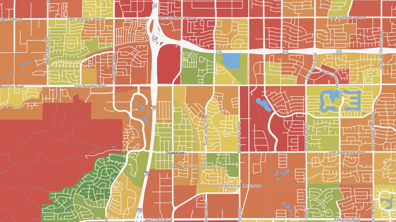 Wood Park, Tempe, AZ Map of Theft Rates