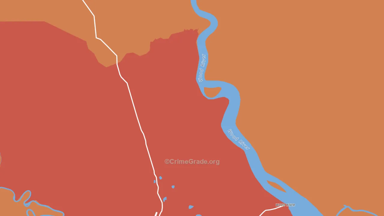 Wood River, AK Map of Theft Rates