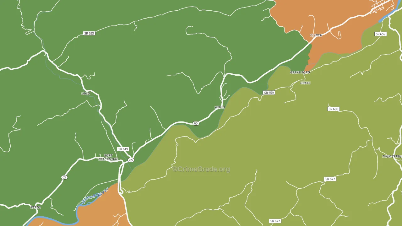 Wood, VA Map of Theft Rates