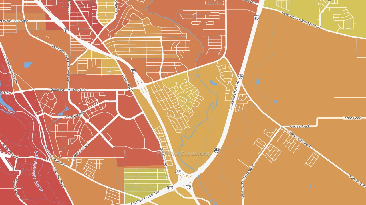 Woodbridge at Monte Viejo, San Antonio, TX Map of Theft Rates