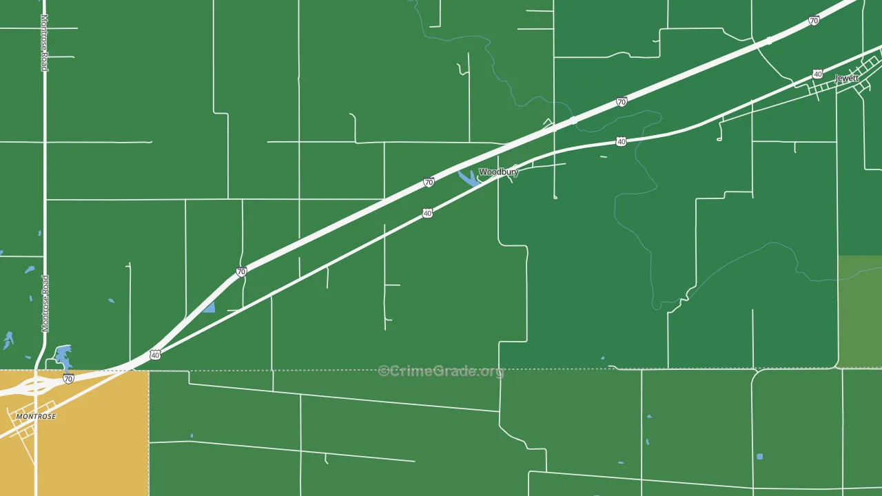 Woodbury, IL Map of Theft Rates