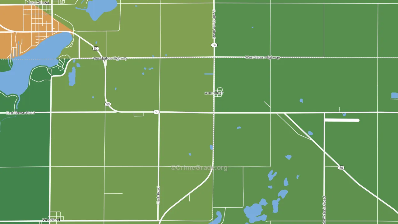 Woodbury, MI Map of Theft Rates