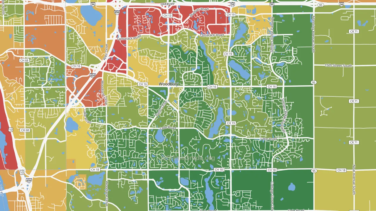 Woodbury, MN Map of Theft Rates