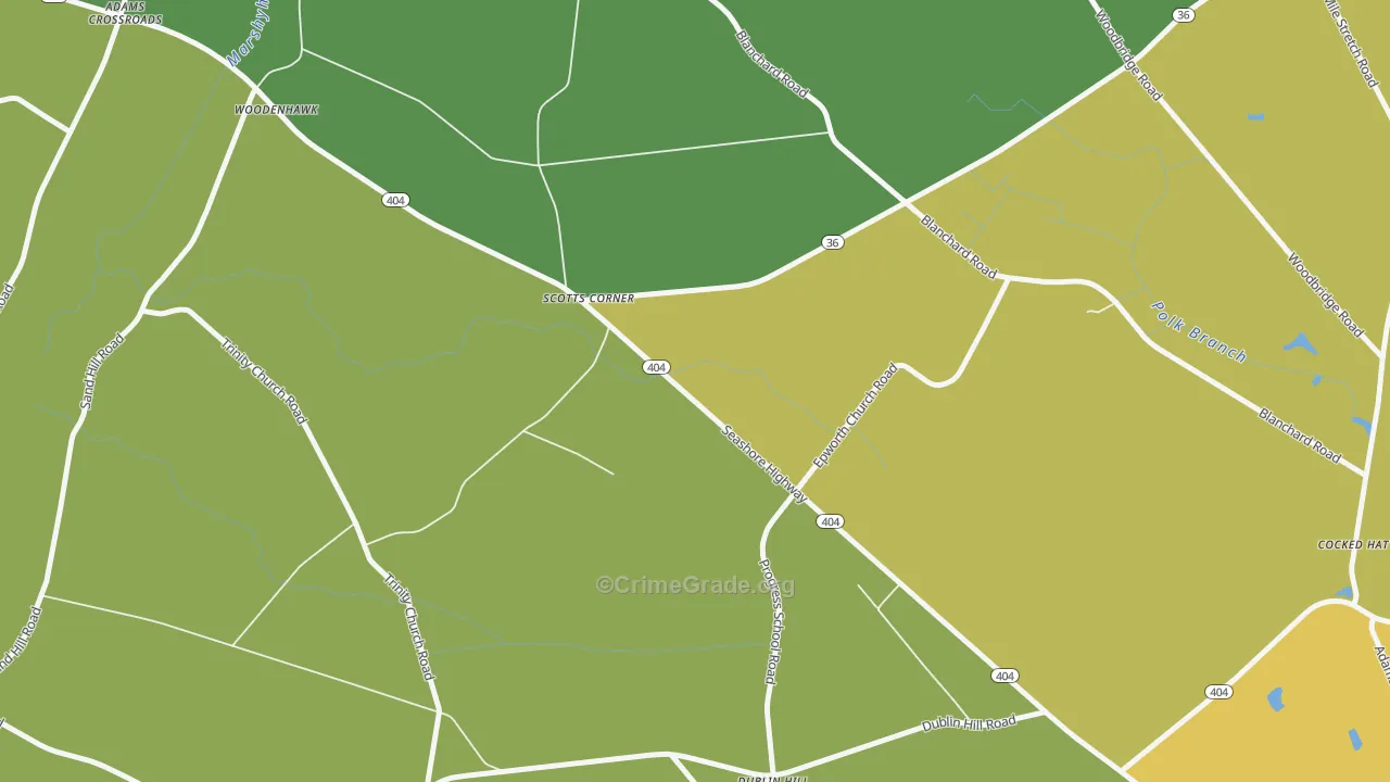 Woodenhawk, DE Map of Theft Rates