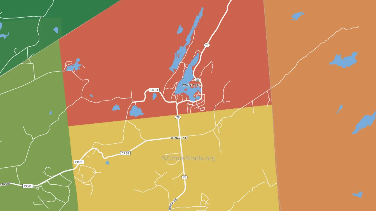 Woodgate, NY Map of Theft Rates