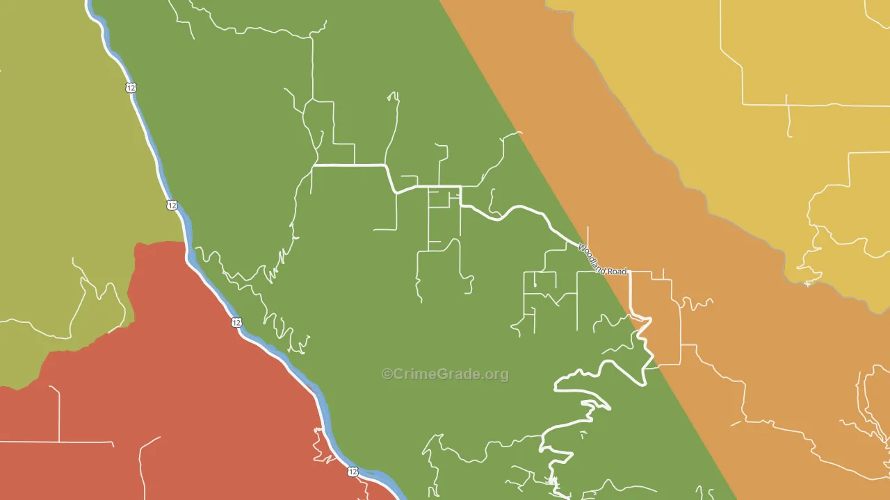 Woodland, ID Map of Theft Rates