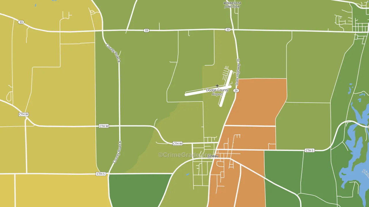 Woodland, WI Map of Theft Rates