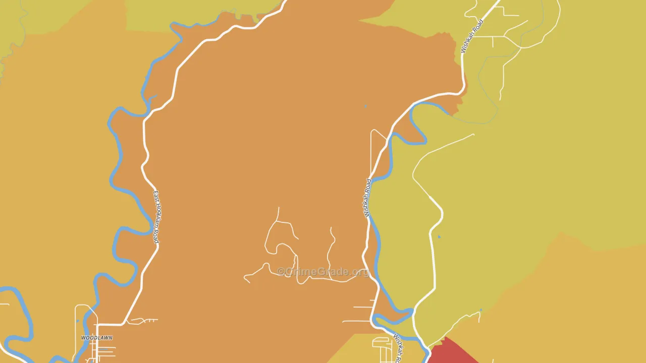Woodlawn, WA Map of Theft Rates