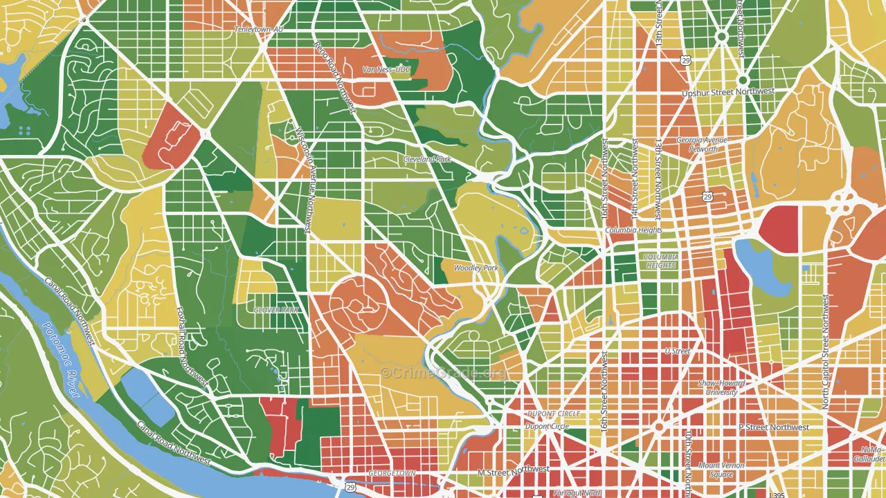 Woodley Park, Washington, DC Map of Theft Rates