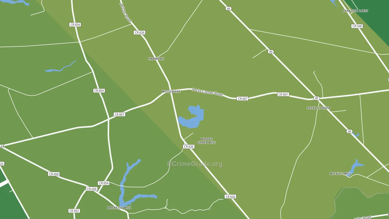 Woodmere, NJ Map of Theft Rates