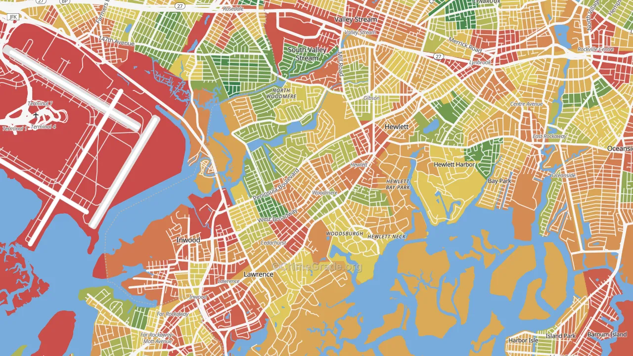Woodmere, NY Map of Theft Rates