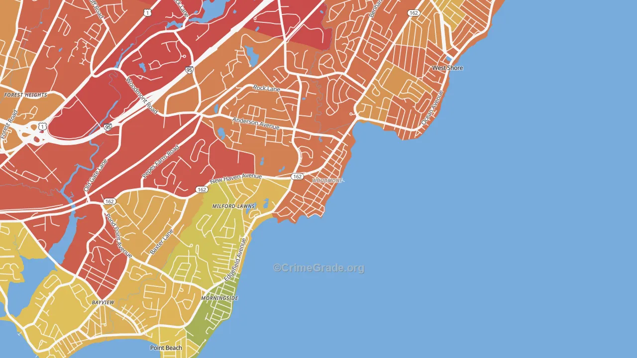 Woodmont, CT Map of Theft Rates