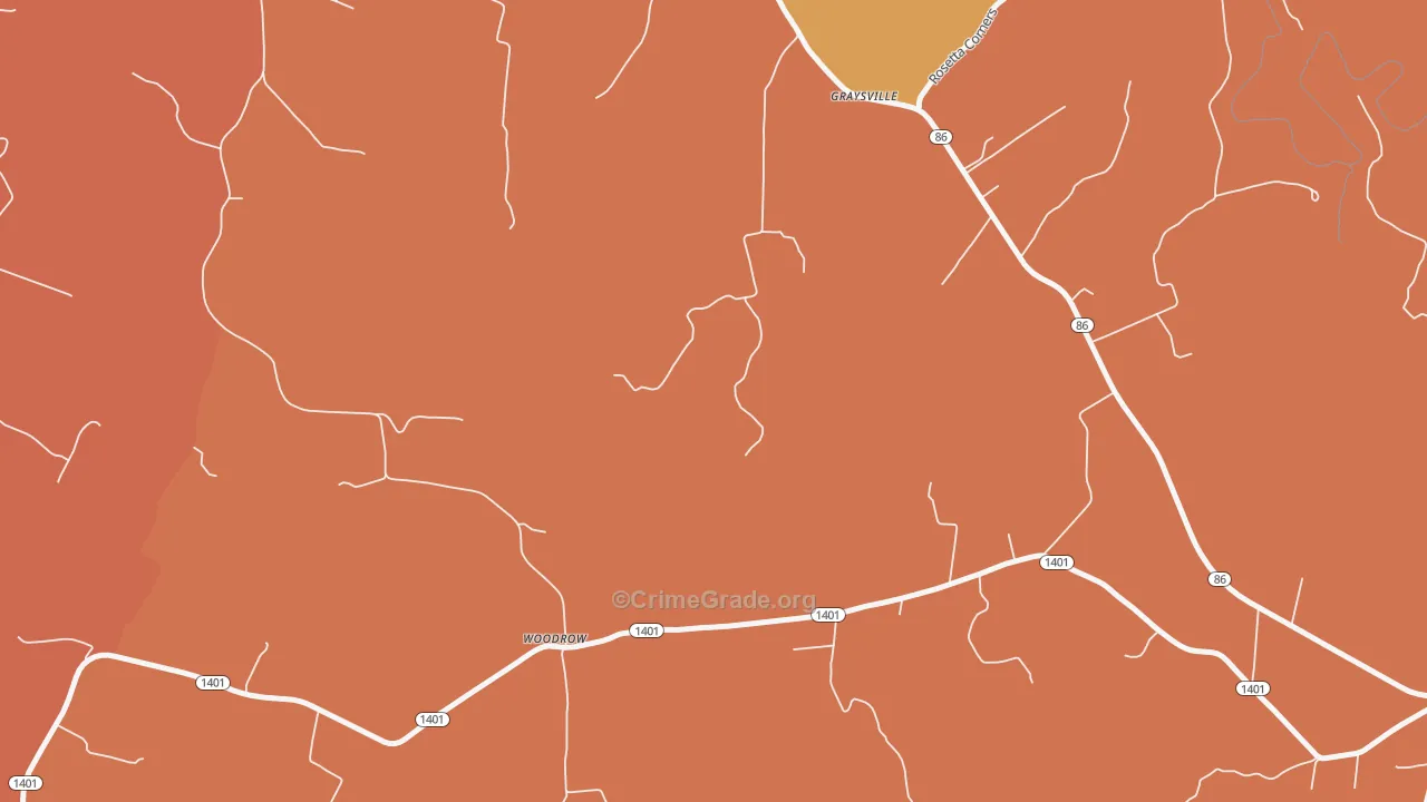 Woodrow, KY Map of Theft Rates