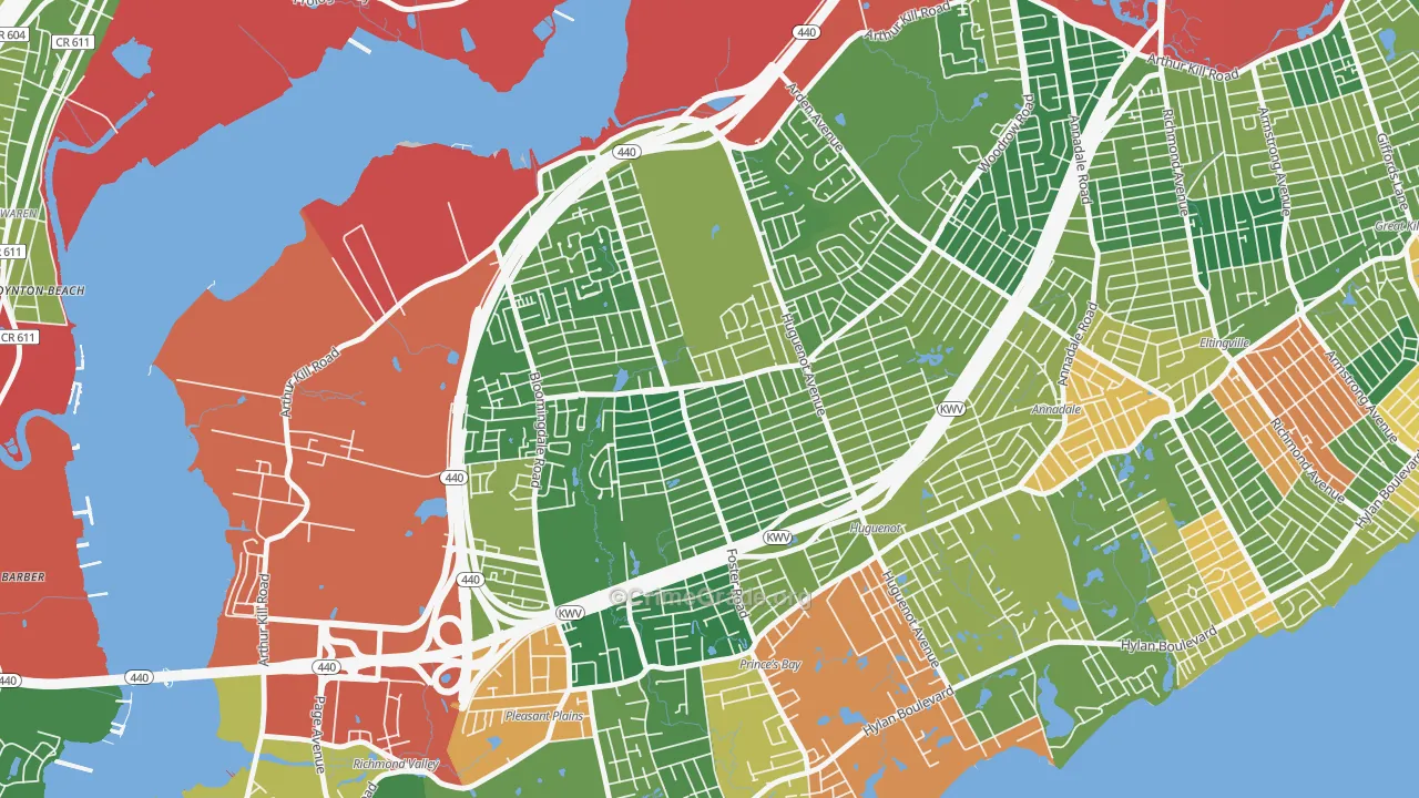 Woodrow, Staten Island, NY Map of Theft Rates