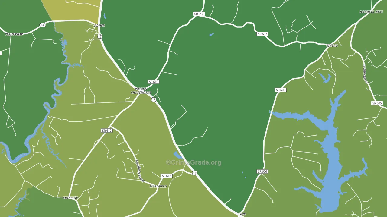 Woods Cross Roads, VA Map of Theft Rates