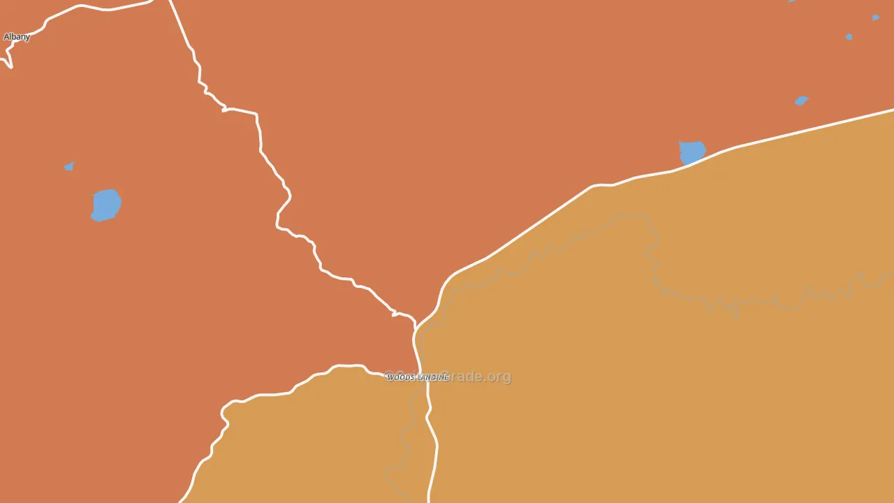Woods Landing, WY Map of Theft Rates