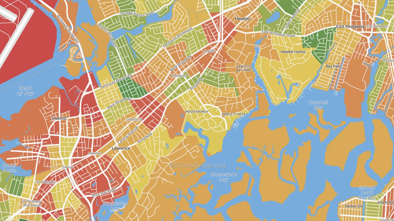 Woodsburgh, NY Map of Theft Rates
