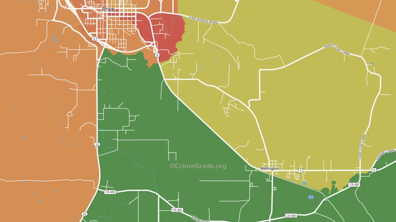 Woodside, UT Map of Theft Rates