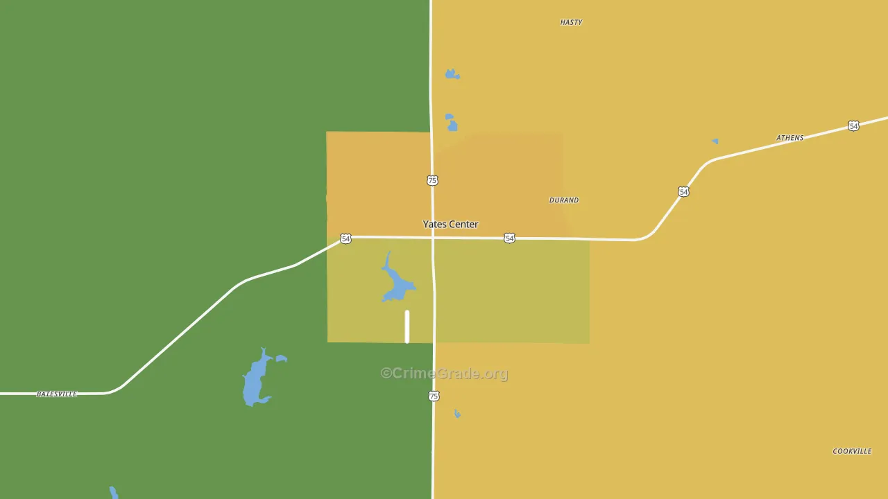 Woodson County, KS Map of Theft Rates