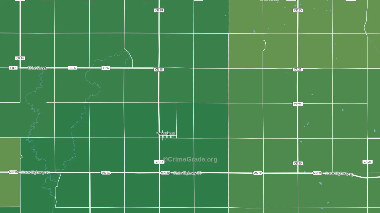 Woodstock, MN Map of Theft Rates