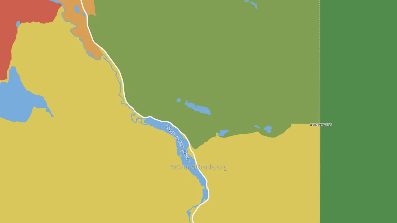 Woodworth, MT Map of Theft Rates
