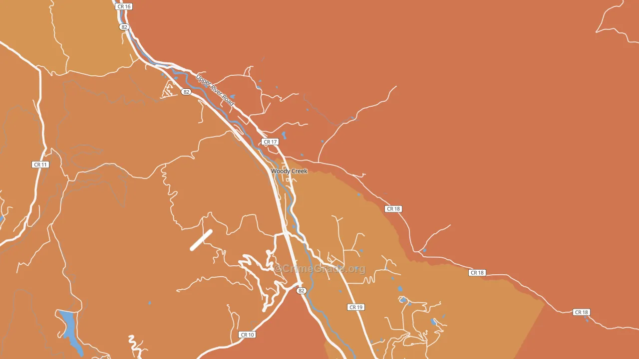 Woody Creek, CO Map of Theft Rates