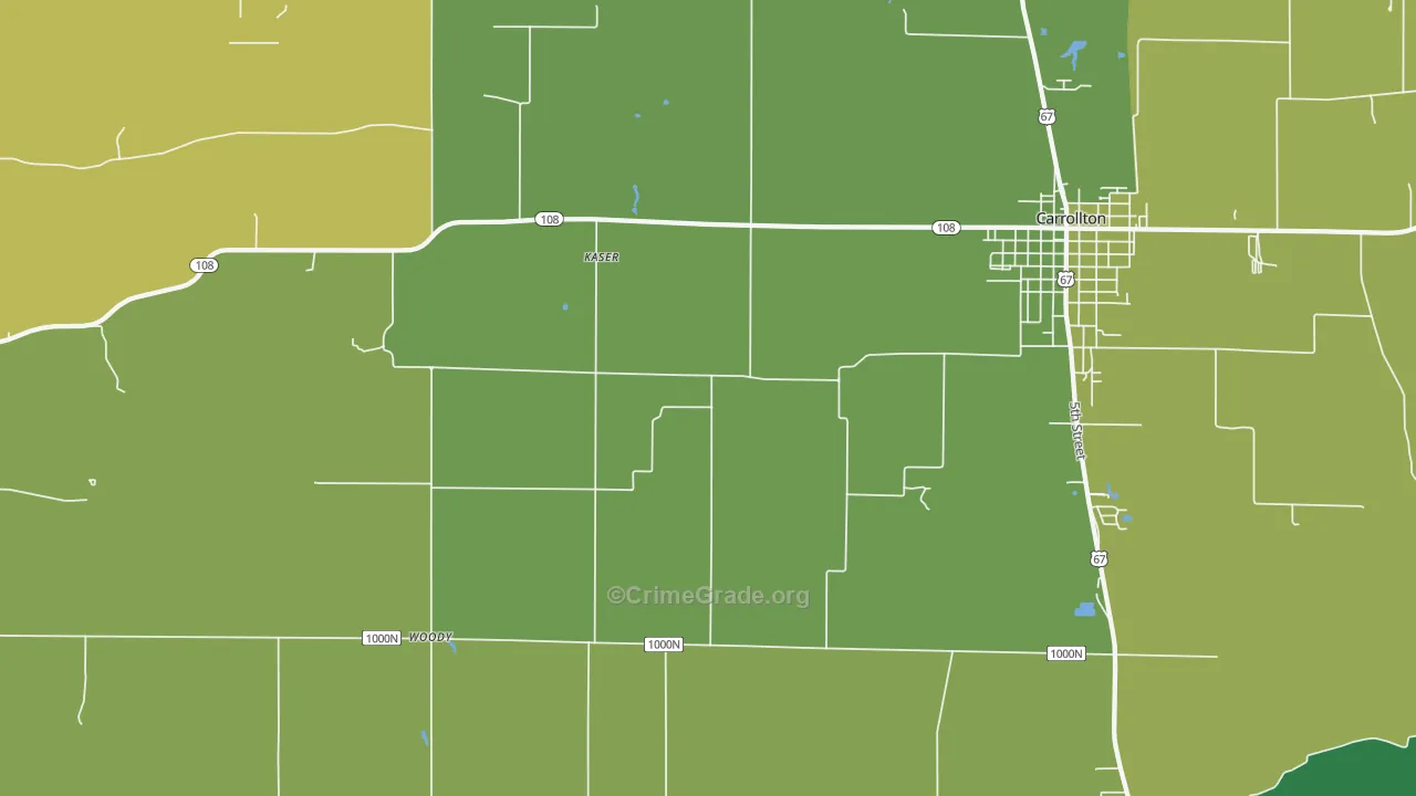 Woody, IL Map of Theft Rates