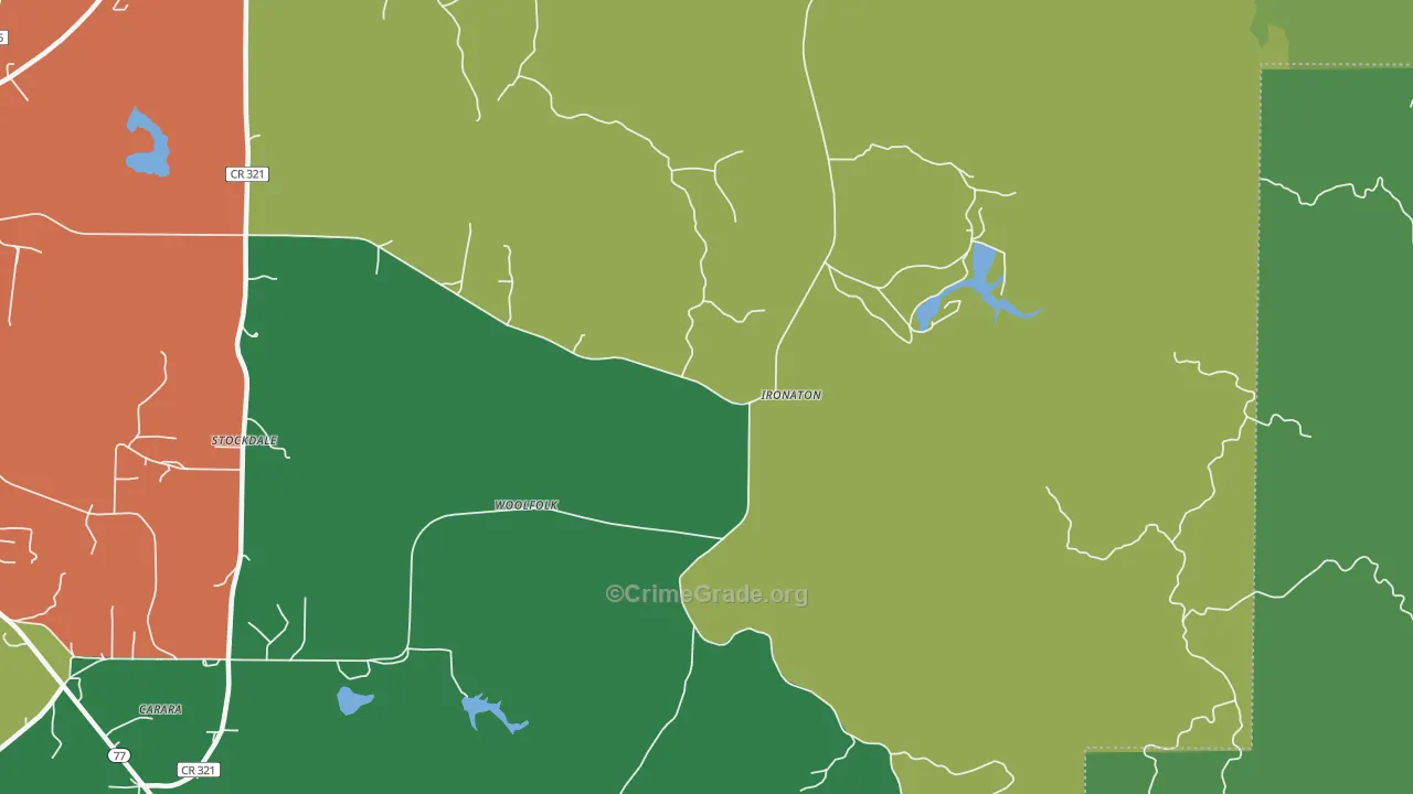 Woolfolk, AL Map of Theft Rates