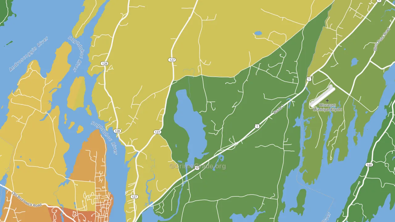 Woolwich, ME Map of Theft Rates
