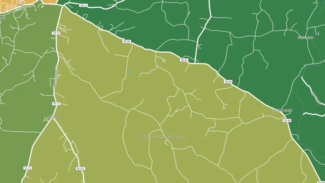 Woolworth, TN Map of Theft Rates