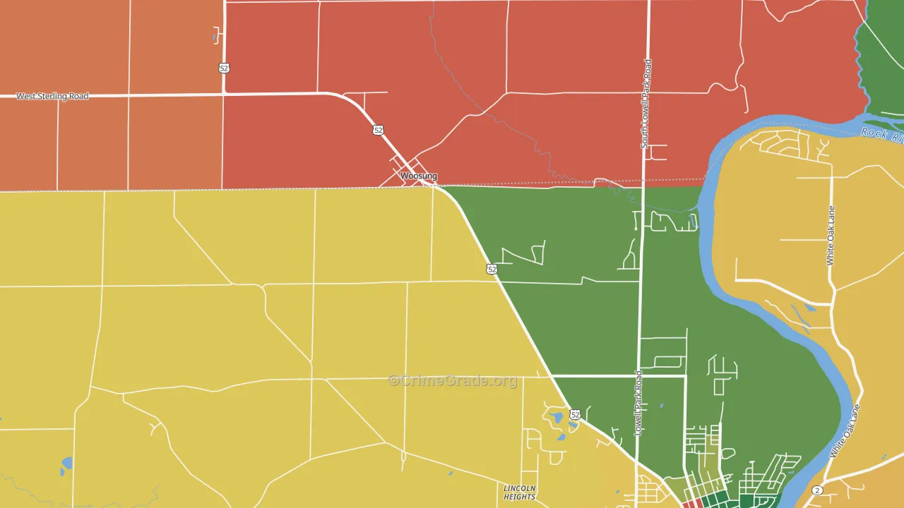 Woosung, IL Map of Theft Rates