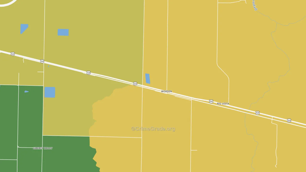 Worden, AR Map of Theft Rates