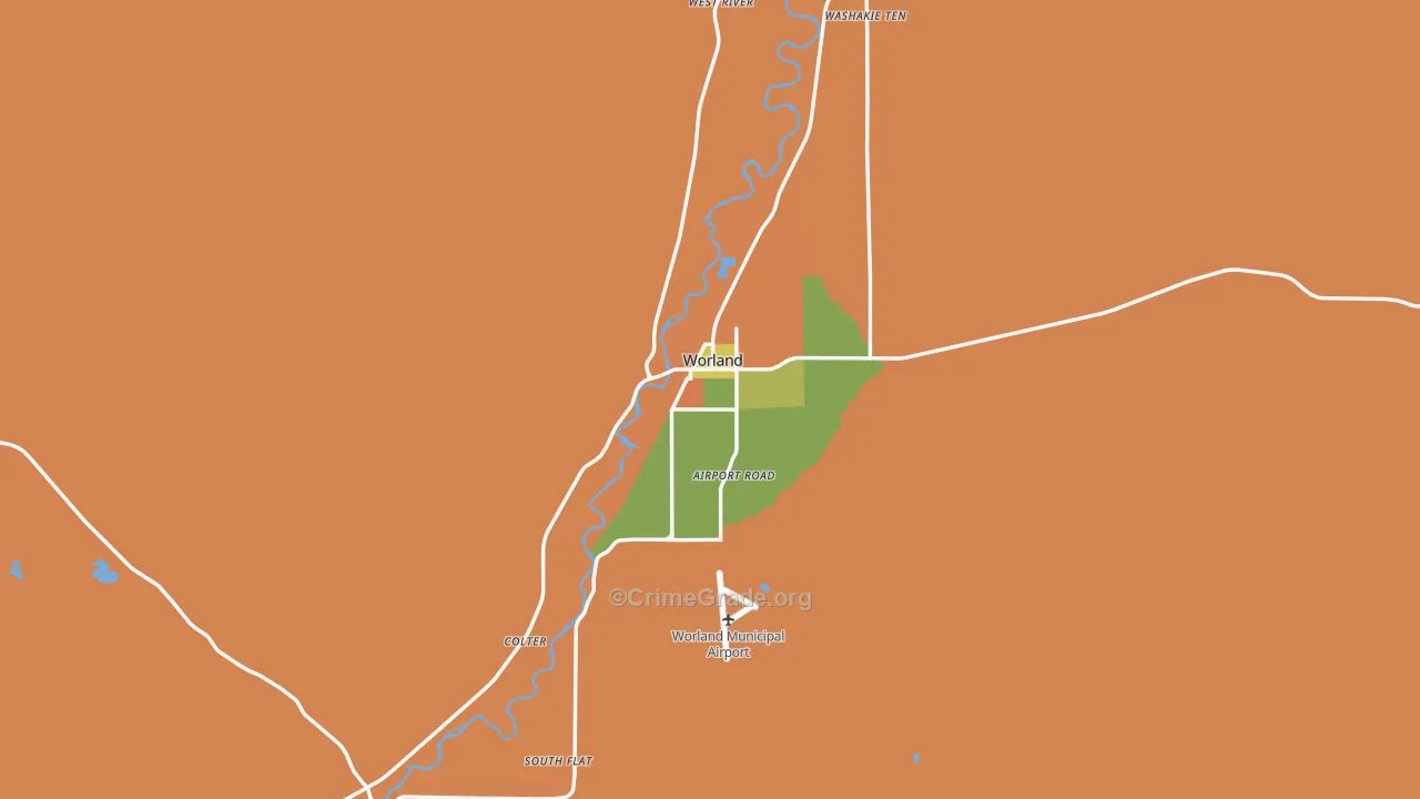 Worland, WY Map of Theft Rates