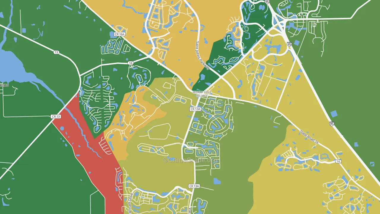 World Golf Village, FL Map of Theft Rates