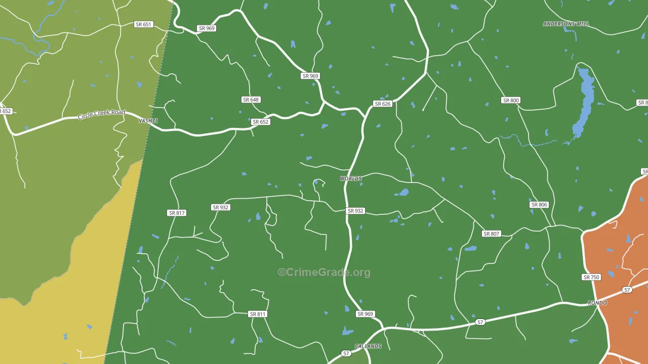 Worlds, VA Map of Theft Rates