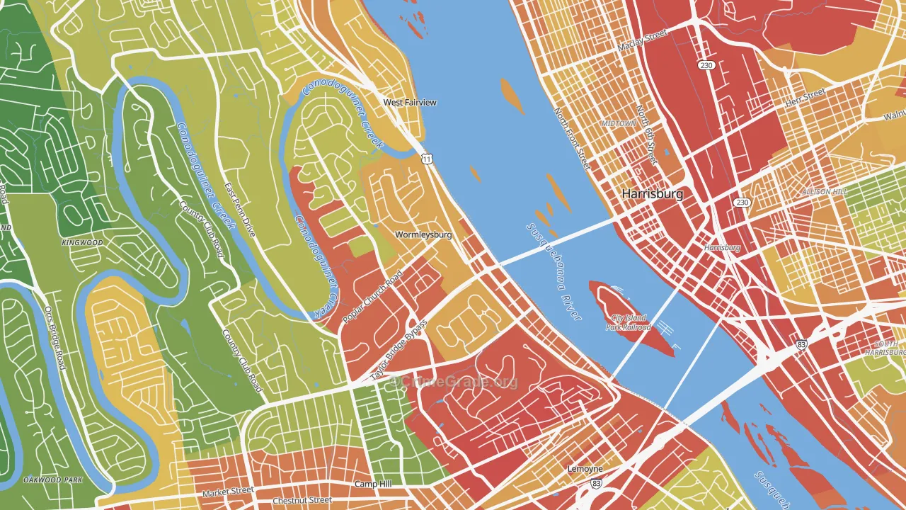 Wormleysburg, PA Map of Theft Rates