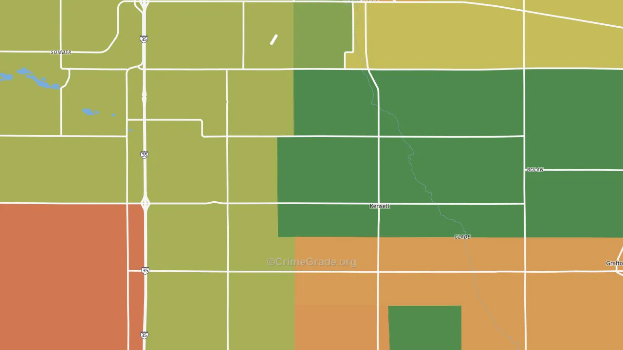Worth County, IA Map of Theft Rates