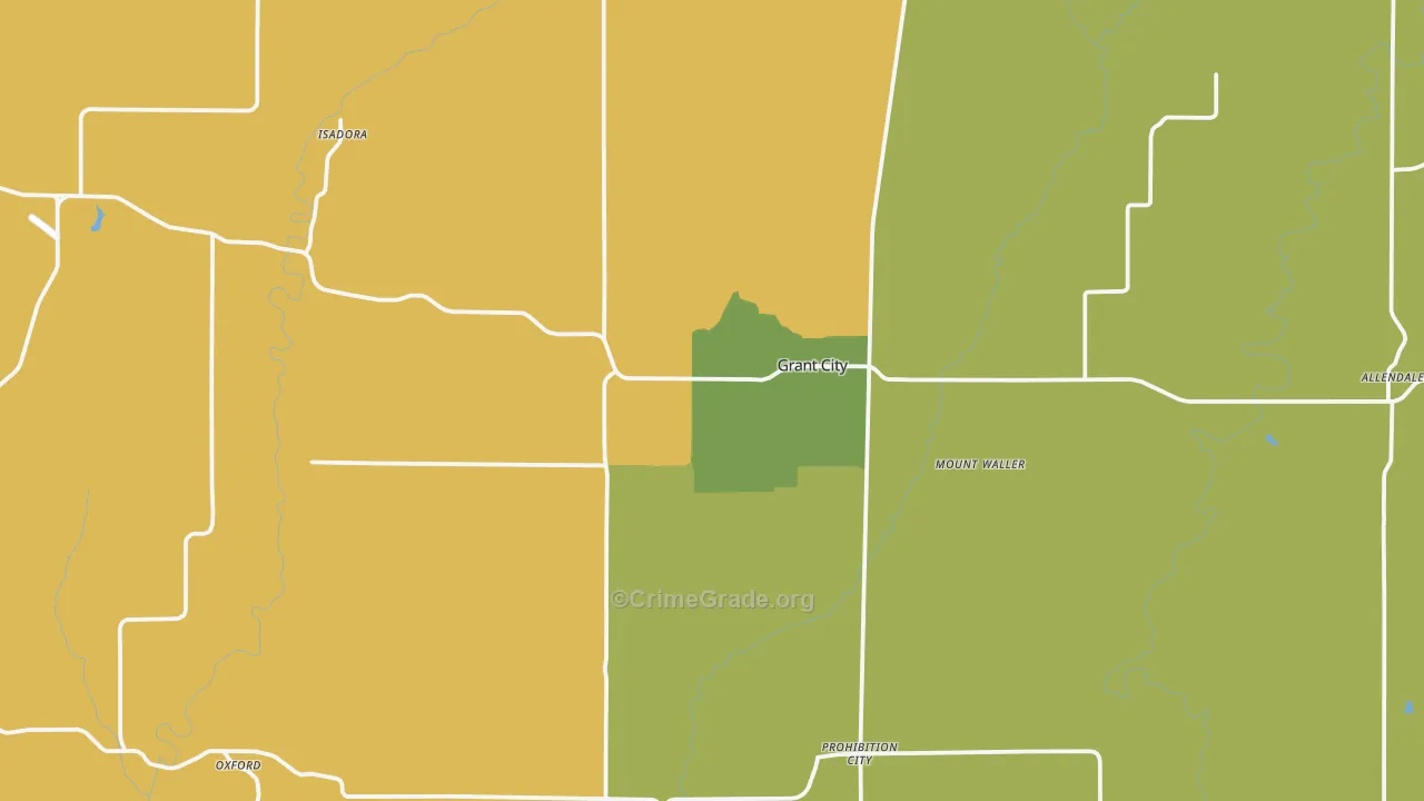 Worth County, MO Map of Theft Rates