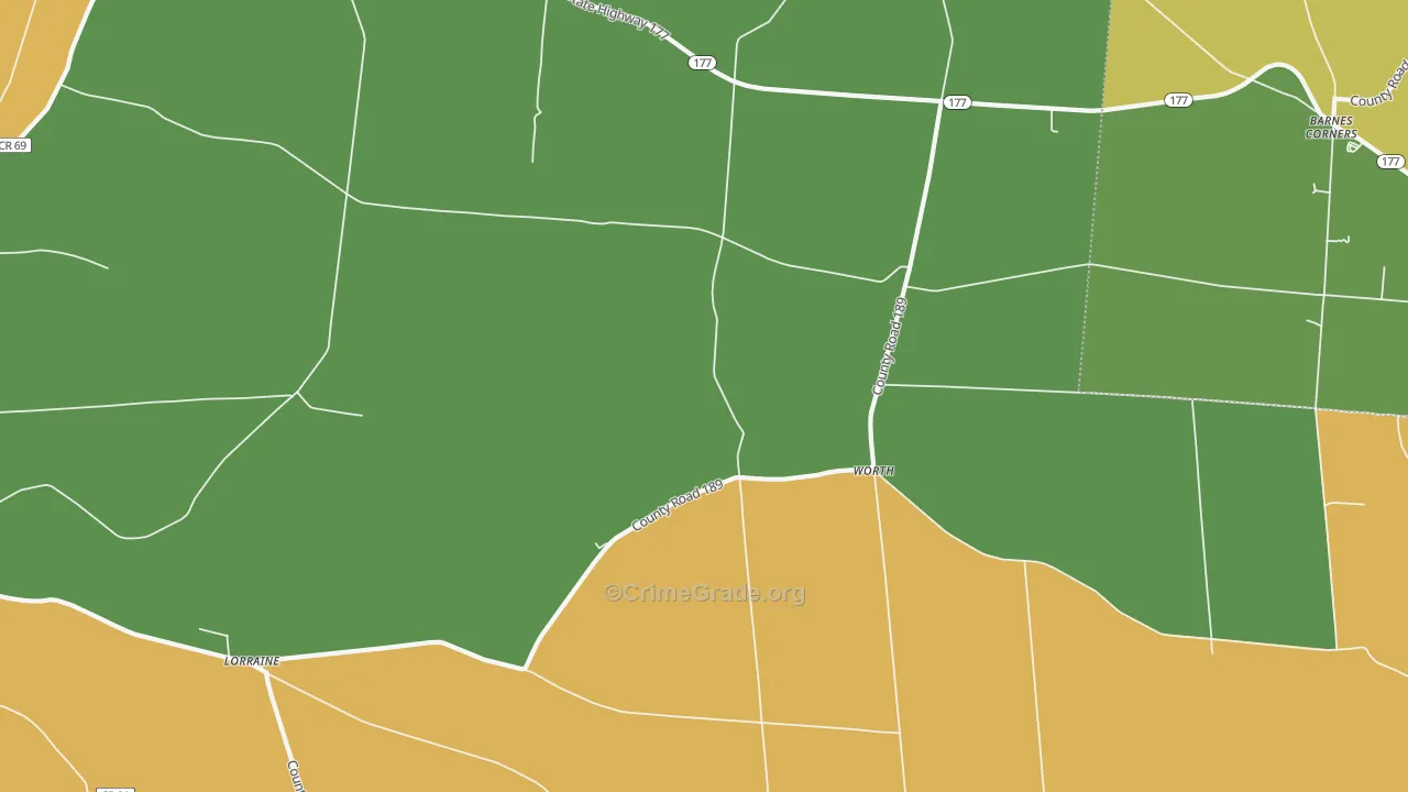 Worth, NY Map of Theft Rates