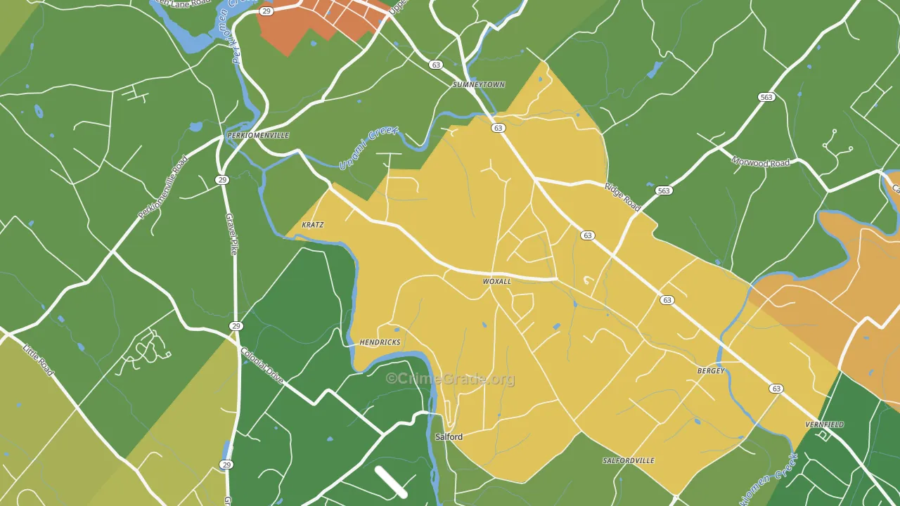 Woxhall, PA Map of Theft Rates