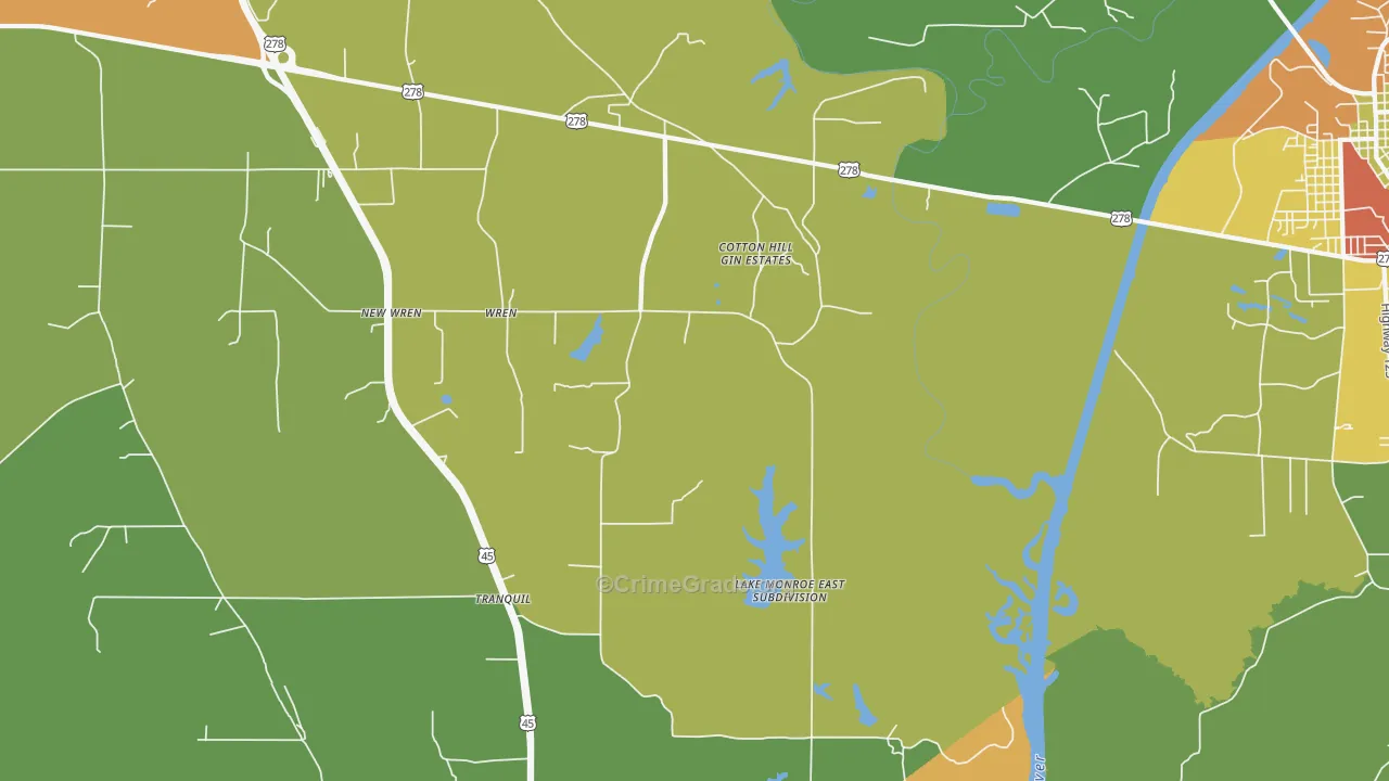 Wren, MS Map of Theft Rates