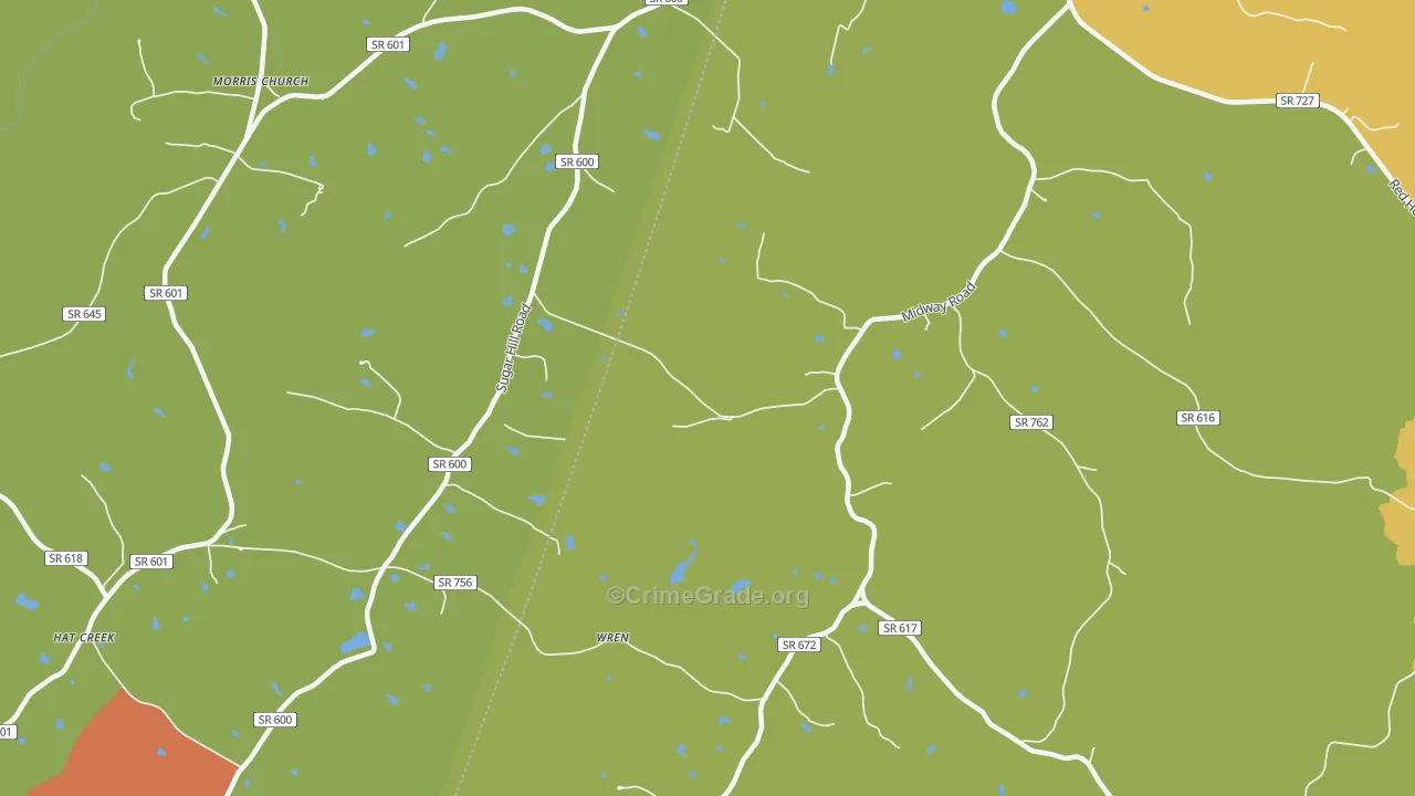 Wren, VA Map of Theft Rates
