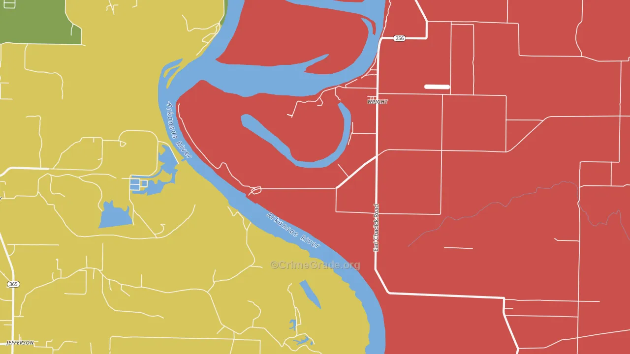 Wright, AR Map of Theft Rates