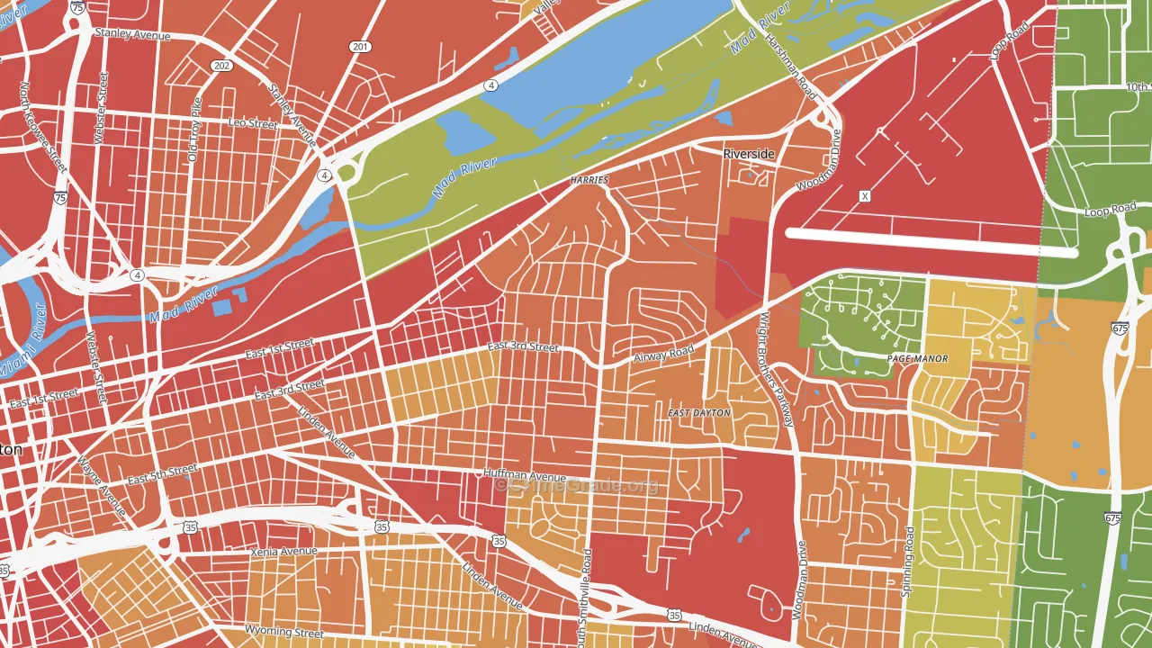 Wright View, Dayton, OH Map of Theft Rates